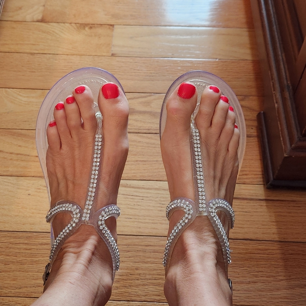 Rhinestone Jelly Shoes